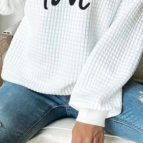 Top moderno blanco mujer – Camiseta de manga larga con cuello redondo