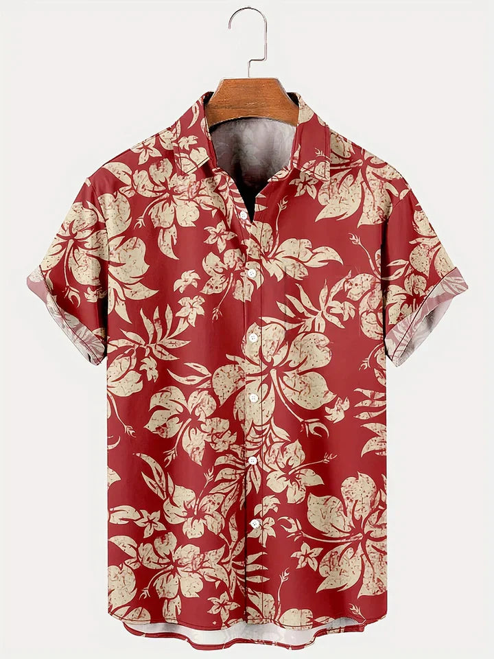 Camisa hawaiana hombre – Camisa floral ligera y fresca para verano