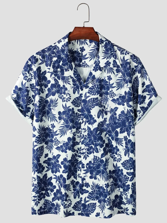 Camisa hawaiana hombre – Camisa floral ligera y fresca para verano